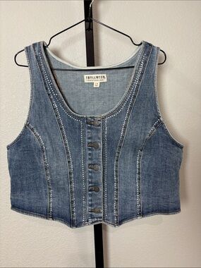 Idyllwind Denim Embellished Tank Top - Blue